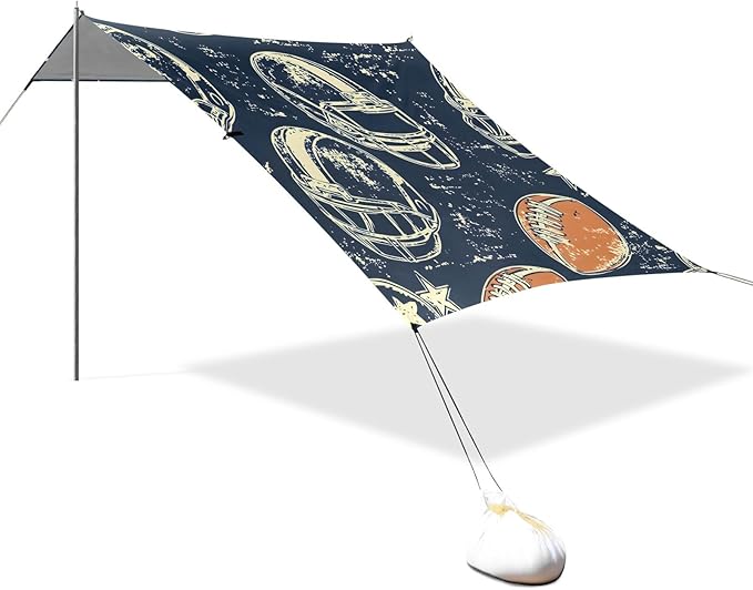 Rugby Pattern (42) Camping Sun Shelter Beach Tent Portable Beach Sun Shade Outdoor Canopy for Camping Trips Fishing Picnic