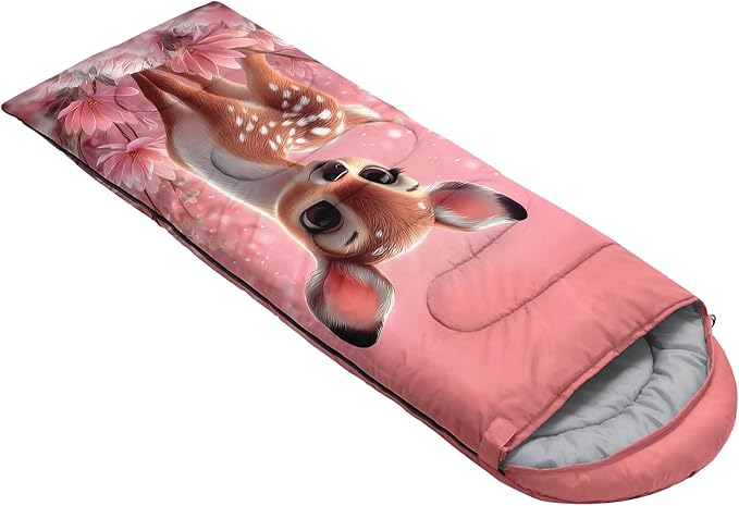 AILONEN Cartoon Camping Sleeping Bag for Boys Girls AdultsLightweight &amp Waterproof3 Season Warm &amp Cold WeatherPortablePrinted Sleeping BagTravelingCampingHiking