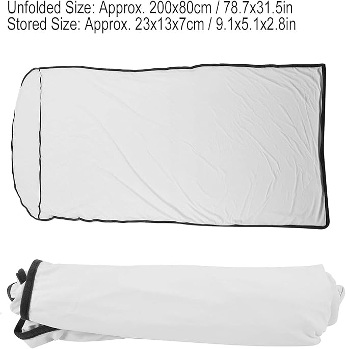 Ultralight Multifunctional Sleeping Bag Liner Elastic and Breathable for Camping Hiking Backpacking with Storage Bag Skin Friendly Polyester Fabric Unfolded Size 78.7x31.5in (White)