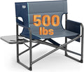 Timber Ridge XXL Director’s Chair – Heavy Duty Folding Camping Chair for Adults 500 lb Capacity Extra Wide Padded Seat for Camping Sports Lawn Courtyard and Outdoor Use Blue