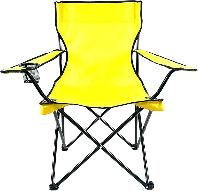 E-Z Living Folding Portable Outdoor Camping Chair[Large] (Yellow)