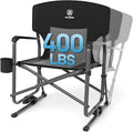 EVER ADVANCED Heavy Duty Rocking Camping Chair Black Supports 400 LBS Quick Set Foldable Portable Outdoor Patio Sports Game Balcony Adult 17 lbs 25 x 25 x 38 inches