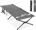 Sportneer Camping Cot 78.3x28.7x14.6 Sturdy 6-Leg Foldable Guest Bed for Adults with Storage Bag &amp Side Pocket Compact Portable Design 330 LBS Support
