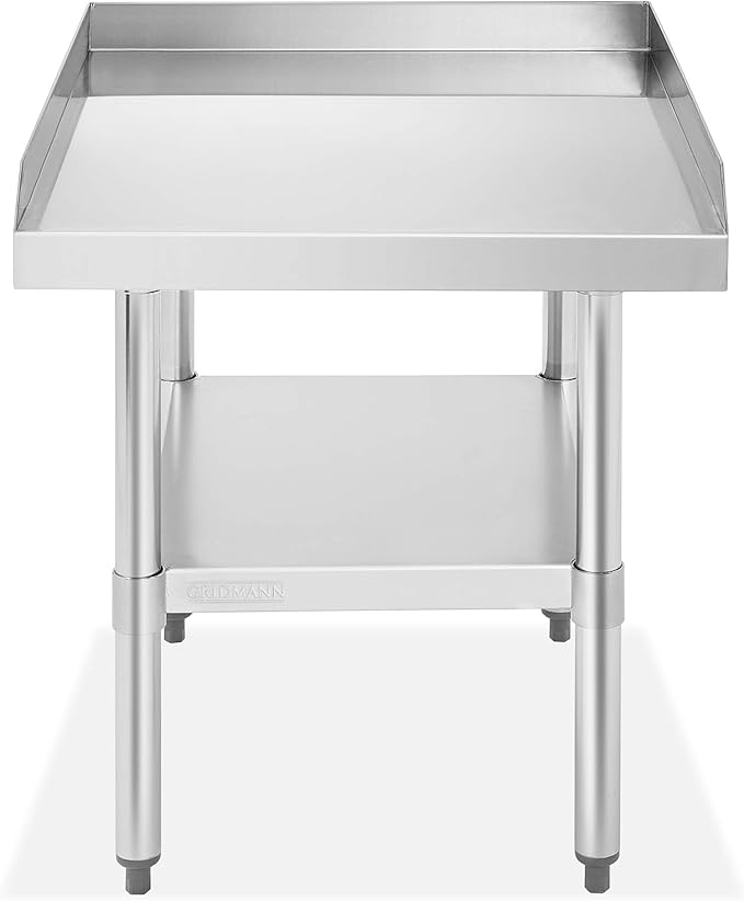GRIDMANN NSF 16-Gauge Stainless Steel 24 L x 30 W x 24 H Equipment Stand Grill Table with Undershelf for Commercial Restaurant Kitchen