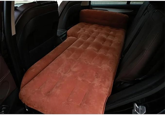 SUV Car Inflatable Mattress Flocked PVC Inflatable Mattress 185cm Camping Inflatable Bed Car Travel Inflatable Mattress Car Camping Dual-Purpose Bed (Black)