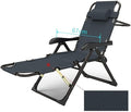 Lounge Outdoor Folding Reclining Sun Lounger Zero Gravity Chair for Beach Patio Garden Camping Super Wide 67CM Deck Chair with Adjustable Backrest