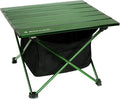 ROCK CLOUD Portable Camping Table Ultralight Aluminum Camp Table with Storage Bag Folding Beach Table for Camping Hiking Backpacking Outdoor Picnic Green