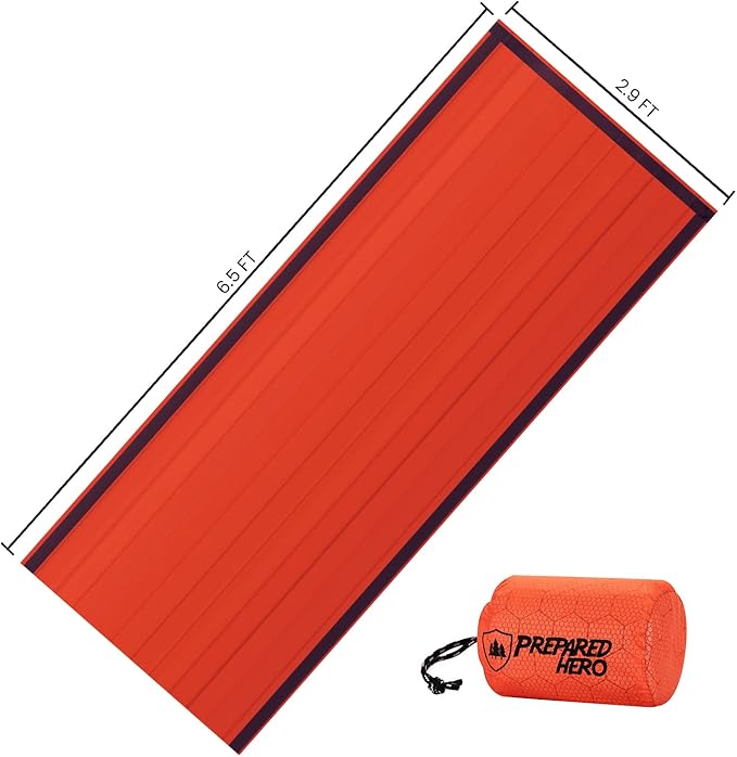 Prepared Hero Survival Bag - Emergency Sleeping Bag Thermal Bivy Sack for Camping Hiking Outdoor. Lightweight Portable Survival Shelter