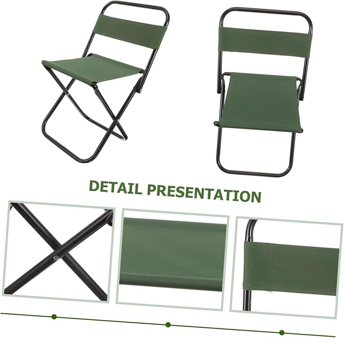 BESPORTBLE Portable Folding Camping Chair Lightweight and Sturdy Outdoor Seat for Fishing Hiking BBQ to Carry Space-Saving Design Construction Heavy Duty