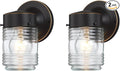 Oil Rubbed Bronze Outdoor Wall Lights for House Jelly Jar Outside Light Fixture for Porch Patio Entryway Anti-Rust Waterproof Wall Mount Exterior Sconce E26 Base Bulb Not Included 2 Pack