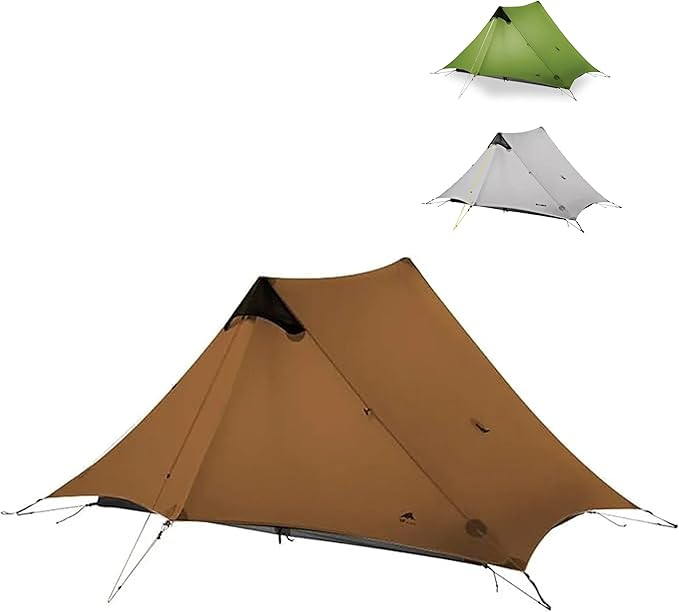 3F UL Gear Lanshan 1/2 Ultralight Backpacking Tent Weighs only 26.8oz 15D Customized Single Silicon Fabric Waterproof 5000+mm 3/4 Season Inner Tent for 1/2 Person