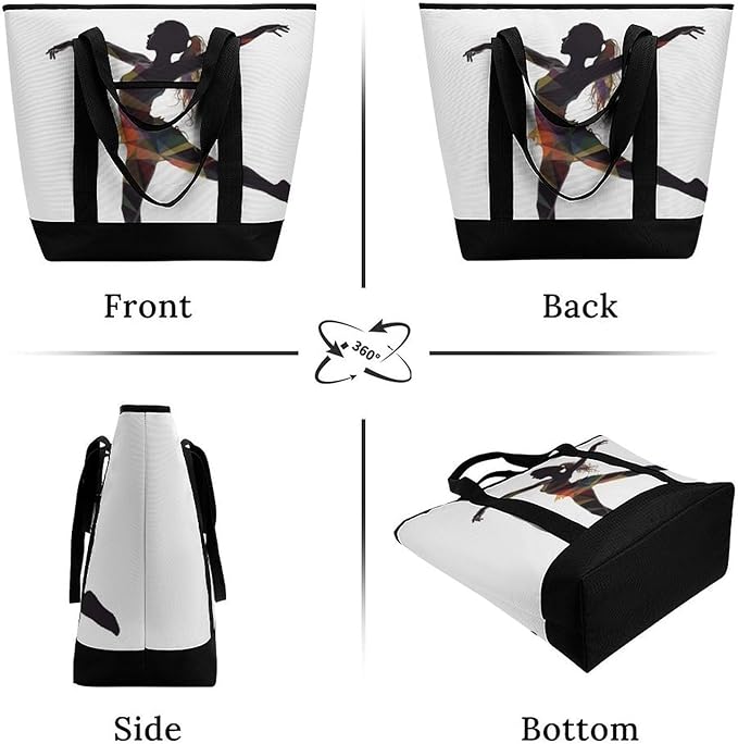 Insulated Shopping BagLarge Reusable Cooler Bags A Dancer Printed Foldable Shopping BagTravel Waterproof Shoulder Bag