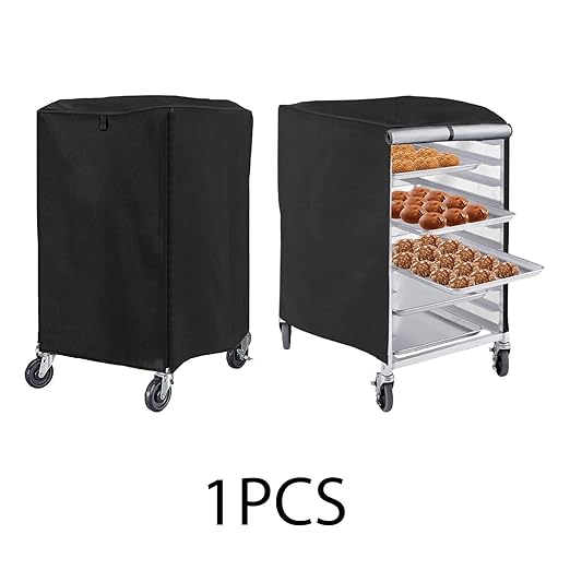 Bun Pan Rack Cover High Density Lightweight Dustproof Oxford Cloth Cover for Bakery Rack Commercial and Home Use Easy to Clean- 420D 59x72x82cm