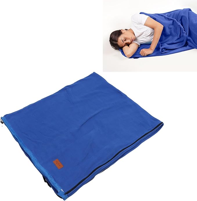 Sleeping Bag Liner Super Thick Fleece Soft Sleeping Bag Liner Blanket for Camping Travel Backpacking (Green)