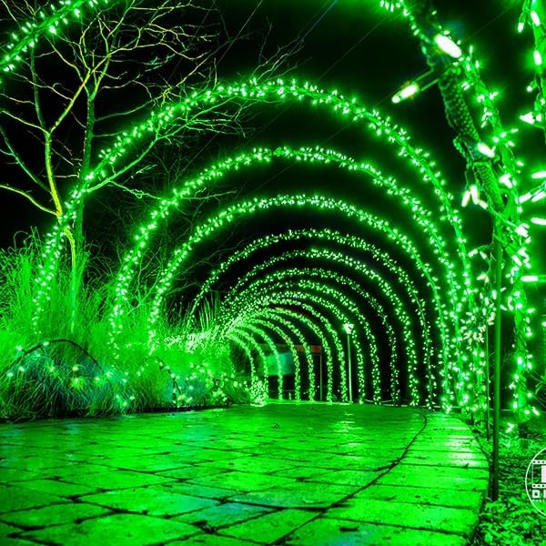 kemooie 500 LED Green St. Patrick's Day Lights 164 FT 8 Lighting Mode with Memory Plug in Waterproof Fairy Lights for Outdoor Birthday Christmas Wedding Party Garden Balcony Decorations (Green)