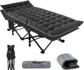 NAIZEA Folding Camping Cots for Adults Folding Cot with Mattress Camping Foldable Bed Portable Military Cot Double Layer Oxford Strong Heavy Duty Sleeping Cots for Camp Office Travel