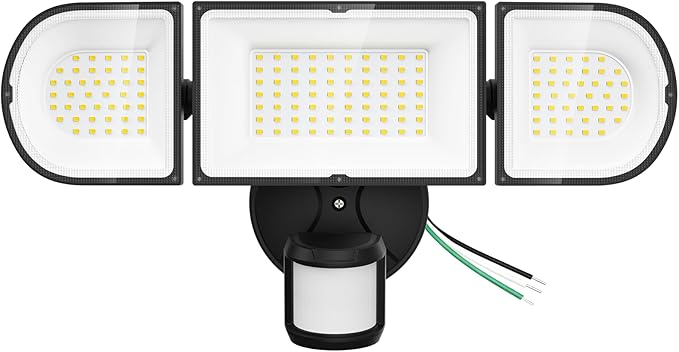 150W Motion Sensor Lights Outdoor for Outside 15000LM LED Flood Lights Outdoor Wired Dusk to Dawn Exterior Security Floodlight Fixture Waterproof IP65 Outdoor Lighting for House Garage