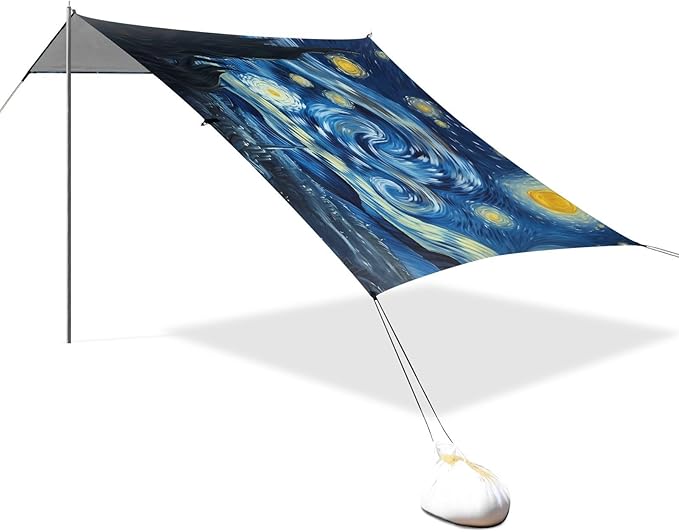 Starry NightCamping Sun Shelters 9.2 x 10.5 FT Beach Canopy Tent Sun Shade with Carrying Bag for Camping Trips Fishing Backyard Fun or Picnics 21341605