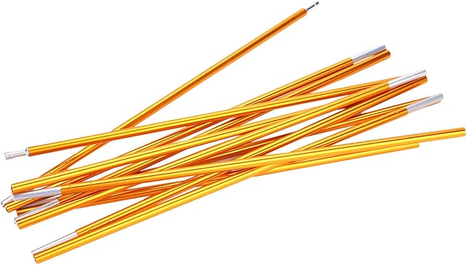 Durable Aluminum Alloy Ten Poles Support Bars for Camping Tents Easy Setup and Portable Design Corrosion Resistant Gold Color 2Pcs Pack