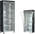 Waterproof and Dustproof Shelf Cover for Storage Shelving and Wire Rack Fits Racks 30 L x 14 D x 62 H Clear Front Cover with Zipper Design (Black No Shelves)