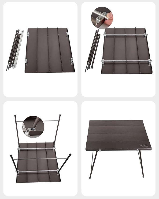 Flexifold Ultralight Aluminum Camping Table Portable Folding Camping Table Small Outdoor Side Table with Carry Bag for Outdoor Cooking Picnic Camp Beach Travel