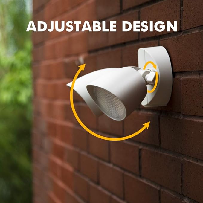 LUTEC 6222W 3500 Lumen 32 Watt 28 LED Dual-Head Floodlight Outdoor Full Metal Design Waterproof Exterior Security Wall Light for Patio Garden Yard-White