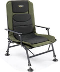 VINGLI Oversized Fishing Chair Heavy Duty Support 440 LBS 160° Freely Adjustable Reclining Folding Chairs Lounge Travel Outdoor Seat with High Back for Fishing Camping or Leisure