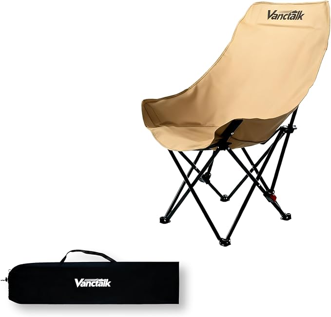 Outdoor Folding Chair Ultralight 4.4LBS Portable Camping Chair with Adjustable Gear Lever &amp Carry Bag 330LBS Heavy Duty Carbon Steel Chair for Camping Hiking Picnic Outdoor Activities