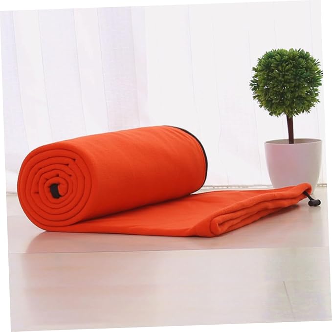 POPETPOP Fleece Sleeping Bag for Adults Portable Camping Sleeping Bag 1-Piece for Outdoor Activities and Napping