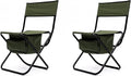2-Pack Folding Chairs Portable Camping Chairs with Storage Pouch &amp Anti-Slip Feet No Setup Required Instant Outdoor Chairs for Lawn Beach Picnic Concert Supports 280LBS (Green)