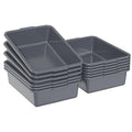 13 L Plastic Commercial Utility Bus Boxes 12-Pack Bus Tubs Gray