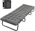Adult Camping Cot - 220 lbs Capacity Folding Bed with Mattress Portable Compact for Indoor/Outdoor/Home/Travel