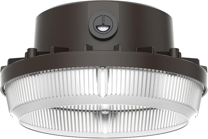 Lithonia Lighting BarnGuard LED Barn Light Dusk to Dawn Outdoor Lighting 4000K Cool White Wall or Pole Mountable Yard Light Fixture 120V Aluminum Dark Bronze