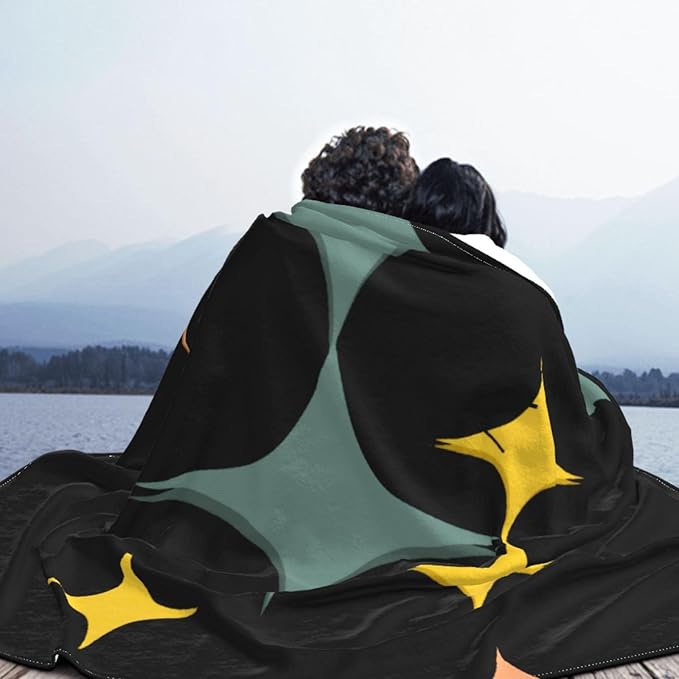 80X60 Mid Century Modern Eames Atomic Starbursts Lightweight Flannel Blanket - Soft and Breathable Polyester Suitable for Travel Camping and Home Decoration