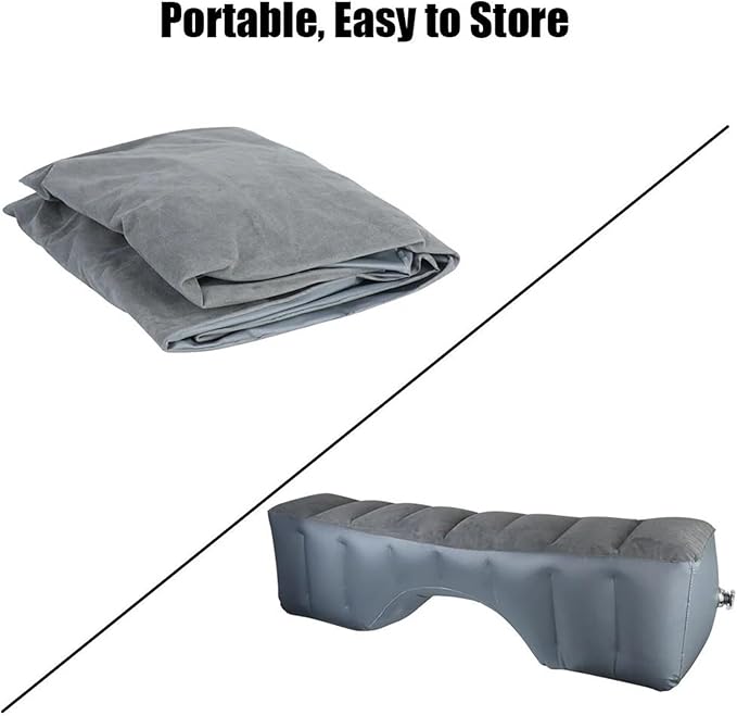 Camping Inflatable Mattress Car Back Seat Inflatable Cushion Flocking Wear-Resistant Material 130x27x33cm Car Bed Long-Distance Travel Gap Pad