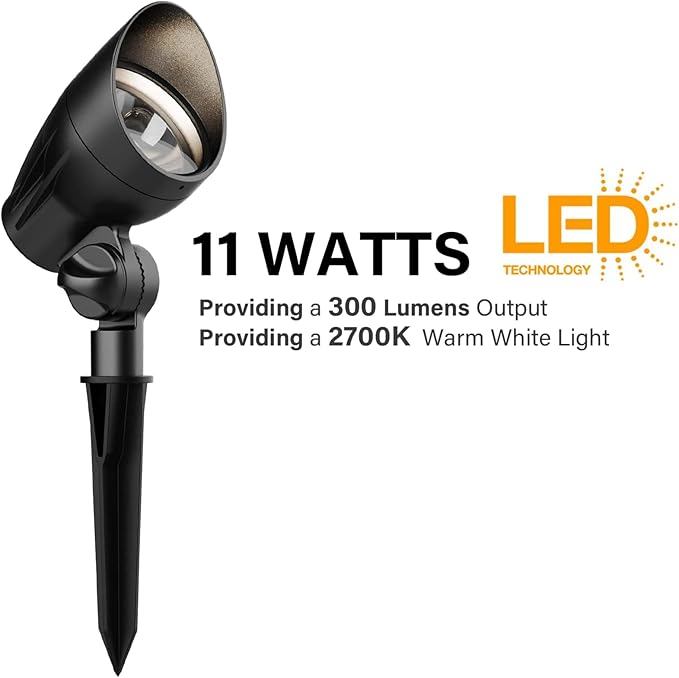 Malibu 11 Watt Floodlight Landscape Lighting Outdoor Spotlight Waterproof Lighting for Driveway Yard Lawn Flood Garden Outdoor Lighting 8401-2650-01