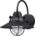 Outdoor Gooseneck Barn Light Fixture with Cage - Exterior Wall Sconce Farmhouse Gooseneck Light Outdoor Porch Sconce for Garage Coastal Lantern for Outside