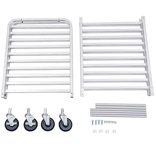 Giantex 20-Tier Kitchen Bun Pan Sheet Rack Aluminum Bakery Rack Home Commercial Kitchen Bakery Cooling Racks w/Wheels 2 Lockable &amp Open Shelf
