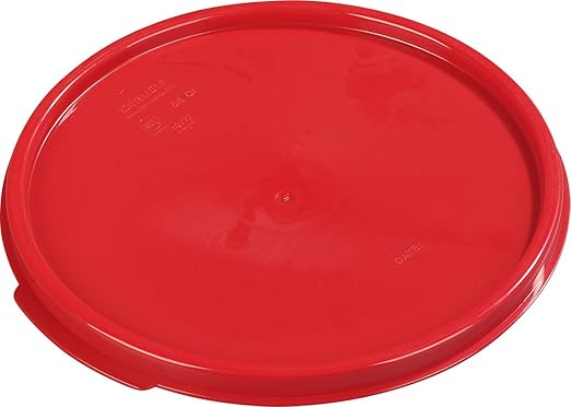 Carlisle FoodService Products Storplus Round Food Storage Container Lid with Stackable Design for Catering Buffets Restaurants Polypropylene (Pp) 6 To 8 Quarts Red (Pack of 12)