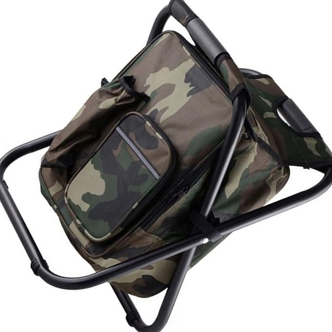 Drfeify Fishing Backpack Cooler ChairLightweight Large Capacity Stool Backpack Cooler Chair for Travel Beach Hiking Picnic