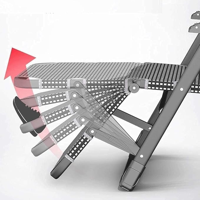 Lounge Chair Outdoor Lounger Recliner with Pillow Reclining Sun Lounger Chair Folding Recliner Camping Chairs for Office Lunch Break Patio Camping Beach-Black and White
