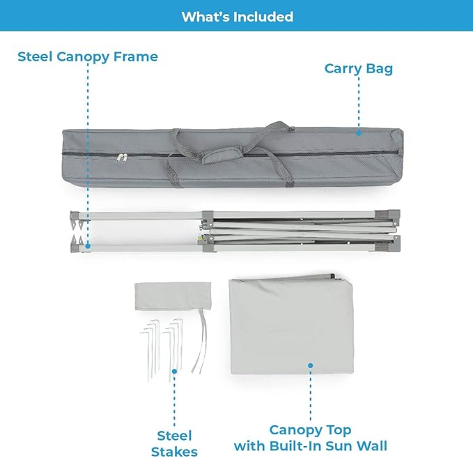 Core Instant Straight Leg Canopy Tent with Adjustable Sun Wall 6 ft x 4 ft  Gray