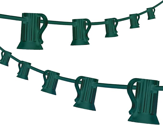 100FT C9 Light String Christmas Stringer E17 Light Sockets 12 Spacing C9 Stringer Set Green Outdoor String Light Strand for Wedding Patio Event Lighting Decor Green Wire