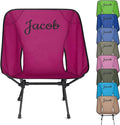 Custom Camping Chair Personalized Portable Backpacking Chair with Name Lightweight Folding Chair for Beach Hiking Rose Red