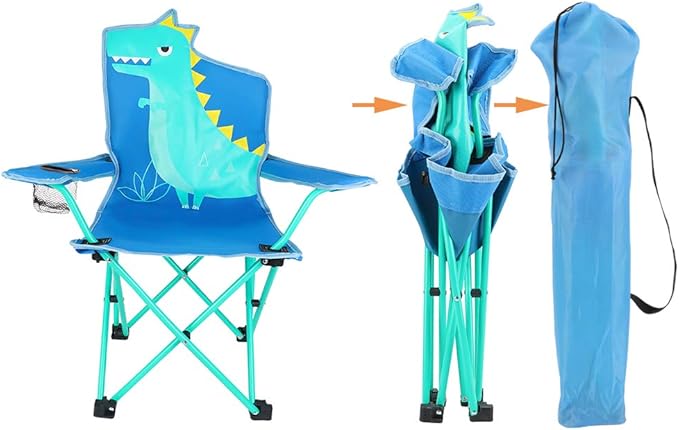 KABOER Kids Outdoor Folding Lawn and Camping Chair with Cup Holder and Carrying Bag Children's Camping Chairs