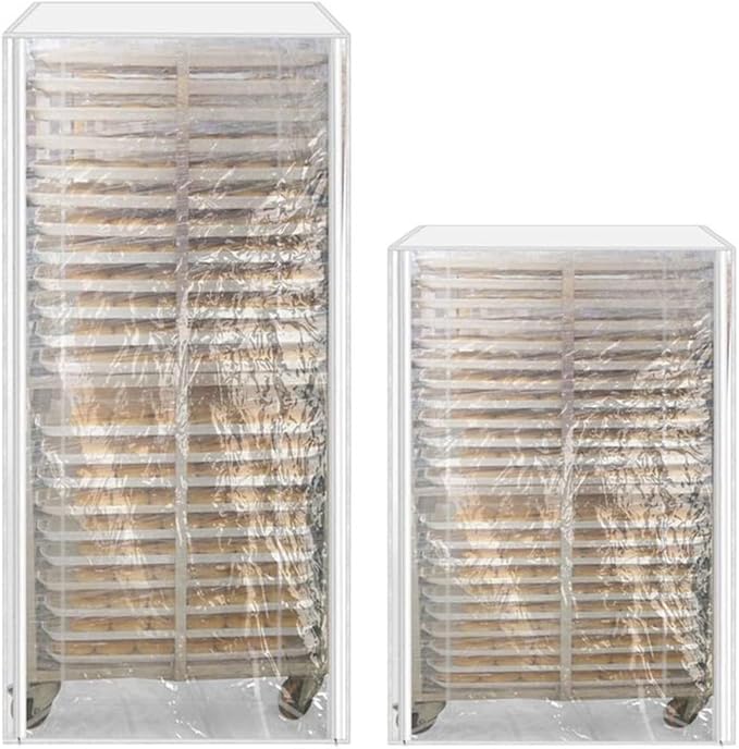 Premium PVC Bun Rack Cover with Zipper Closure Ensures Hygiene and Freshness of Baked Items in Bakeries