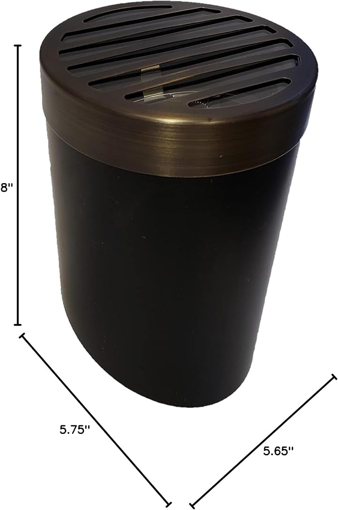 In-Ground Well Light Fixture Starter Kit – Fixture Housing with Solid Brass Louvered Trim Cover – Includes Adjustable Gimbal Clear Lens &amp Socket (Housing and Open Window Cover Kit)