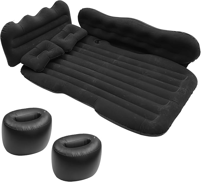 Car Air Mattress Sleeping Mat Comfortable 50.39x30.31x5.91 Back Seat Bed Camping Air Mattress Bed with Pillows for Car SUV