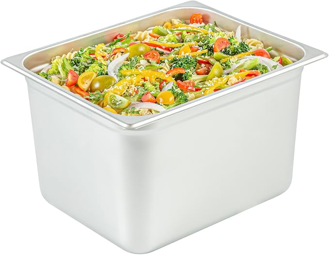 Restaurantware-Kitchen Tek 1/2 Half Size Steam Table Pan 1 Anti-Jam Steam Pan - Lid Sold Separately 8â€ Deep 24 Gauge Stainless Steel Freezable For Catering Event And Party