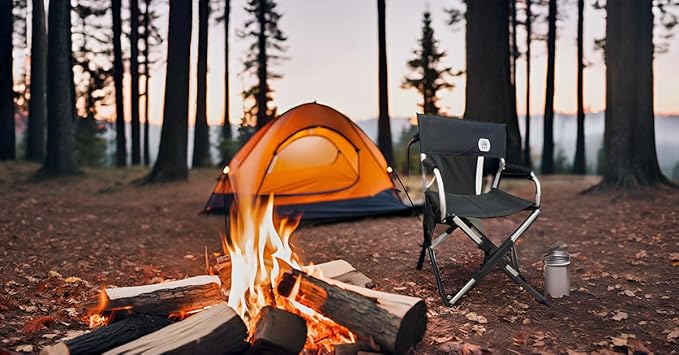 [2024 Portable Camping Chair with Carry Bag Compact Lightweight Collapsible Arm Chair for Outdoor Camping Sports Tailgates Beach and Fishing Supports up to 250lbs